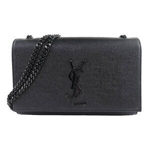 Saint Laurent Grain De Poudre Medium Classic Monogram Kate Satchel Black